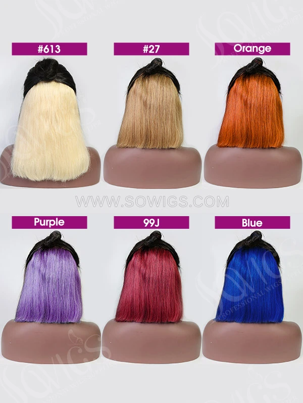 Hidden Glam Color 180% Density 13*4 Lace Frontal Wigs Straight Hair Virgin Human Hair