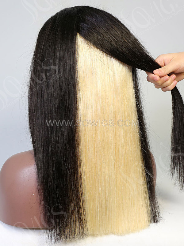 Hidden Glam Color 180% Density 13*4 Lace Frontal Wigs Straight Hair Virgin Human Hair