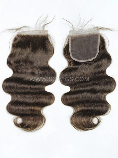 4*4 Lace Closure #4 Color Body Wave Human Hair