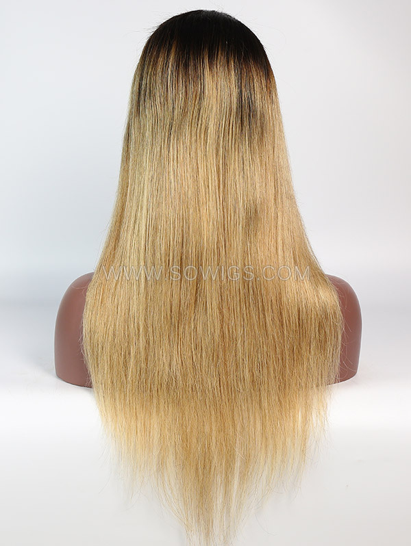 T1B/27 Color 130% Density 13*4 Lace Frontal Wigs Straight Hair Virgin Human Hair