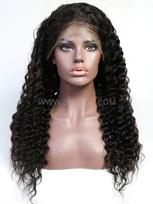 130% Density Silk Top Deep Wave Full Lace Wig Human Hair