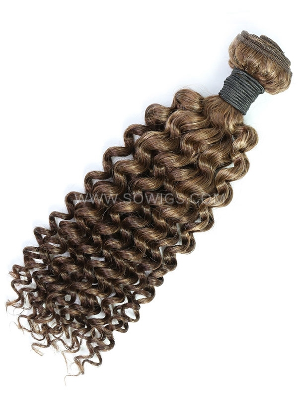1 Bundle Highlight #4/27 Color Double Welf Human Hair Extensions