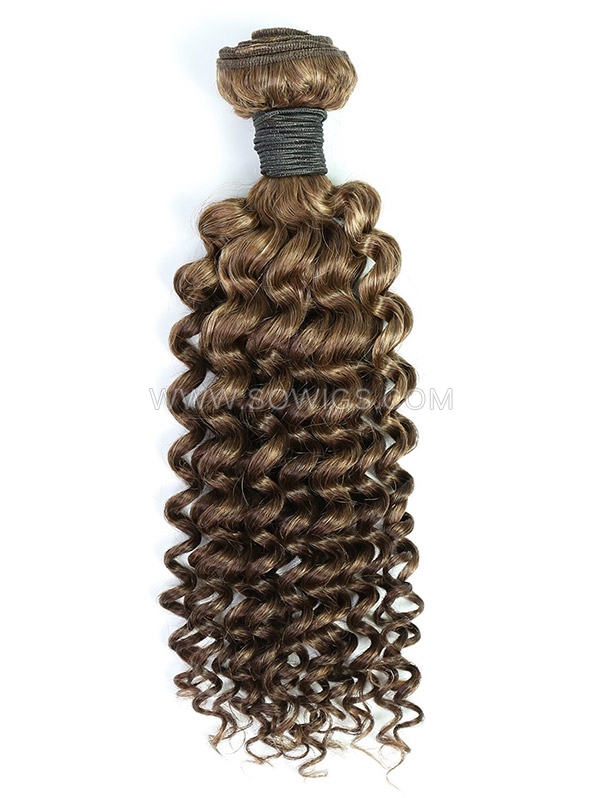 1 Bundle Highlight #4/27 Color Double Welf Human Hair Extensions