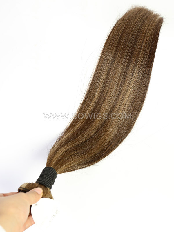 1 Bundle Highlight #4/27 Color Double Welf Human Hair Extensions