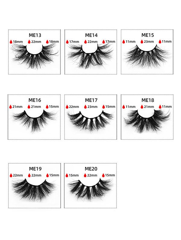 1 Pair Mink False Eyelashes 25mm ME Series (20 size choices ,leave message or by random)