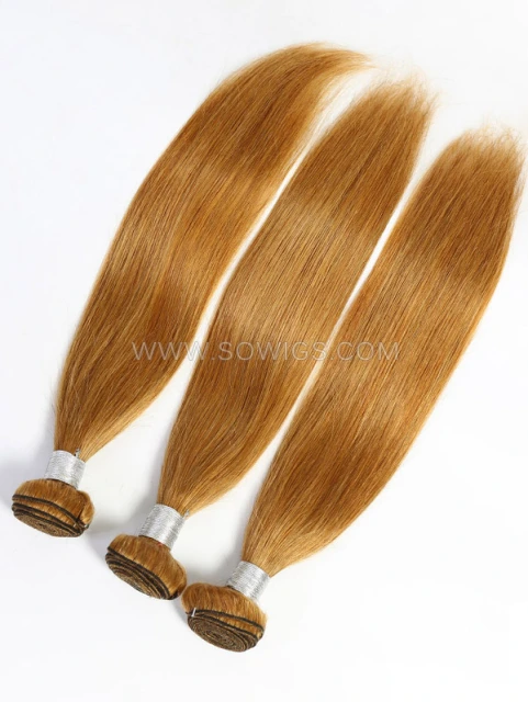 1 Bundle #30 Color Straight Human Hair Extension Double Welf