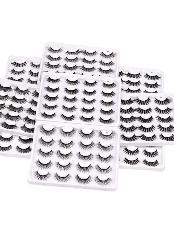 10 Pair a Set 3D Soft Eyelashes Wispy Fluffy Long Lashes Natural Eye Makeup