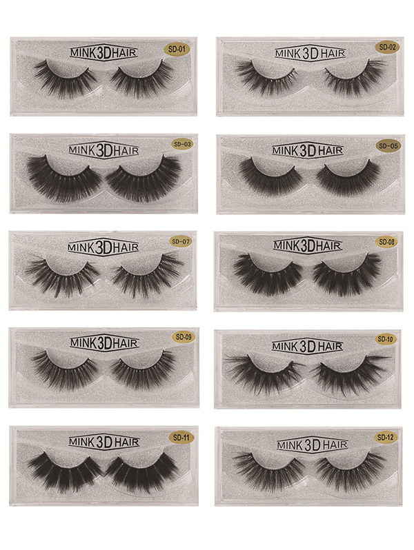 1 Pair 3D Mink Hair False Eyelashes SD Series (20 size choices ,leave message or by random)