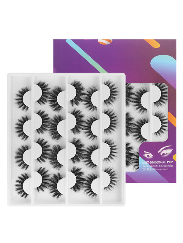 12 Pairs A Set False Mink Eyelashes Wispy Makeup Beauty Eyelash