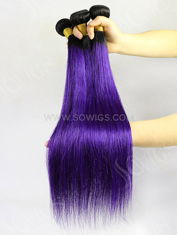 1 Bundle Ombre Color Hair Straight Human Hair Extension