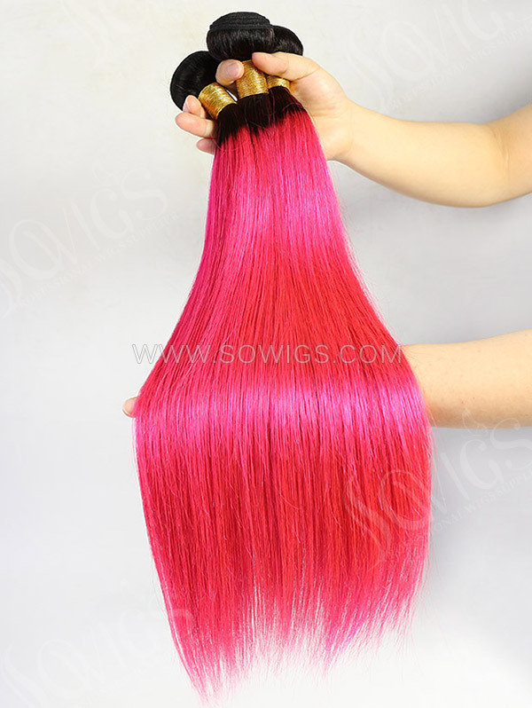 1 Bundle Ombre Color Hair Straight Human Hair Extension