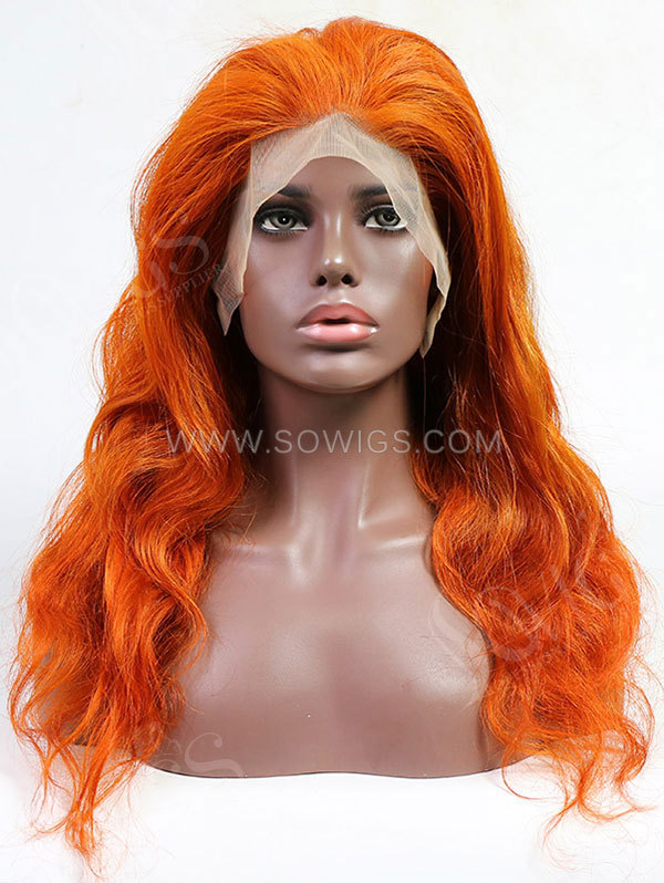 Trendy Wig Ginger Color Body Wave Human Hair Wig With 7 Days To Customize
