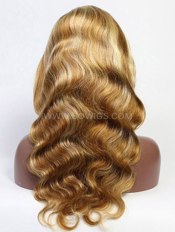 P30/613 Blonde Hightlighted Color 180% Density 13*4 Lace Frontal Wigs Straight Hair Virgin Human Hair