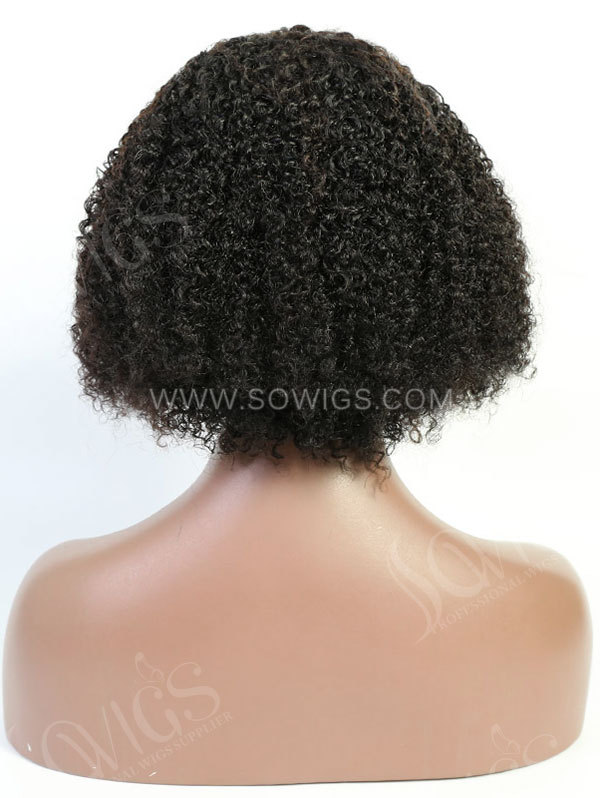 130% Density Middle Part T-Part Bob Wig Kinky Curly Human Hair Lace Bob Wigs