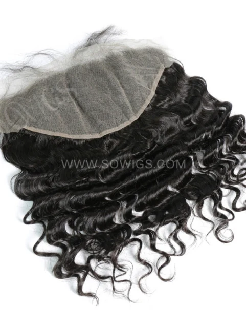 Ear to Ear 13*6 Lace Frontal Loose Wave Human Hair Natural Color with Baby Hair