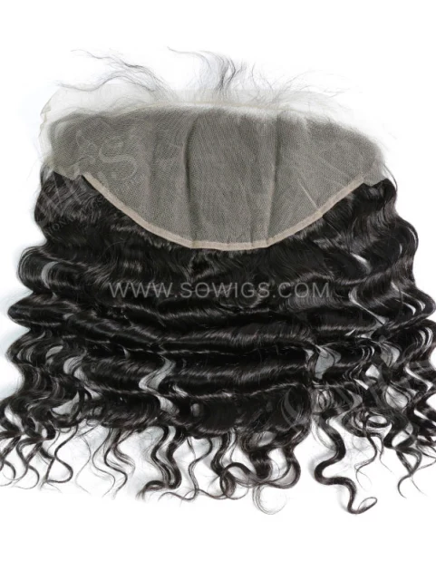 Ear to Ear 13*6 Lace Frontal Loose Wave Human Hair Natural Color with Baby Hair