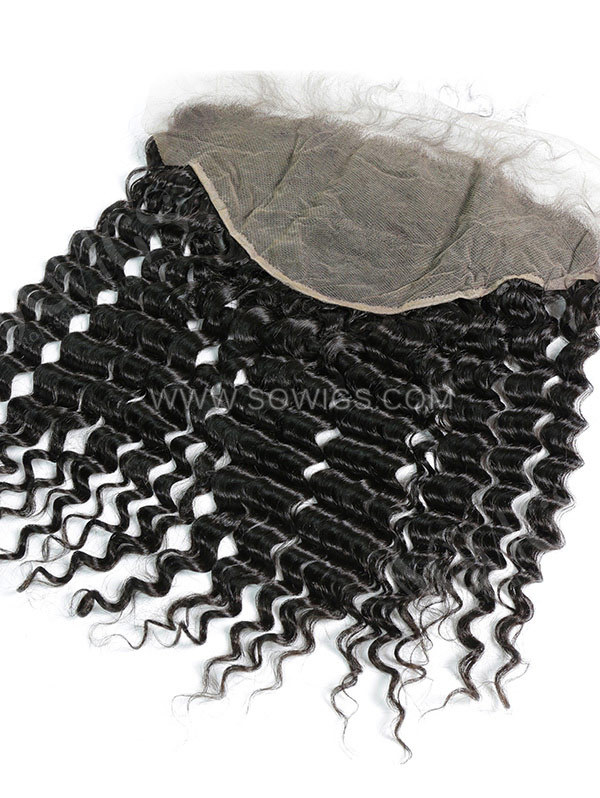 Ear to Ear 13*6 Lace Frontal Deep Wave Human Hair Natural Color with Baby Hair