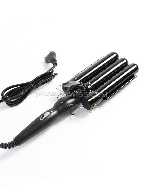 3 Barrel Curling Iron Wand Dual Voltage Hair Crimper Temperature Adjustable Portable Hair Waver Heats Up Quickly