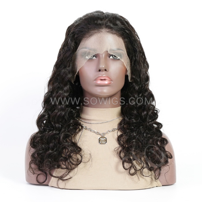 Loose Wave 13*4 Lace Front Wigs 130% Density Lace Wigs Virgin Human Hair Natural Color Natural Hairline