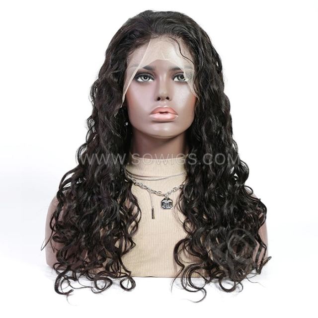 Natural Wave 13*4 Lace Front Wigs 130% Density Lace Wigs Virgin Human Hair Natural Color Natural Hairline