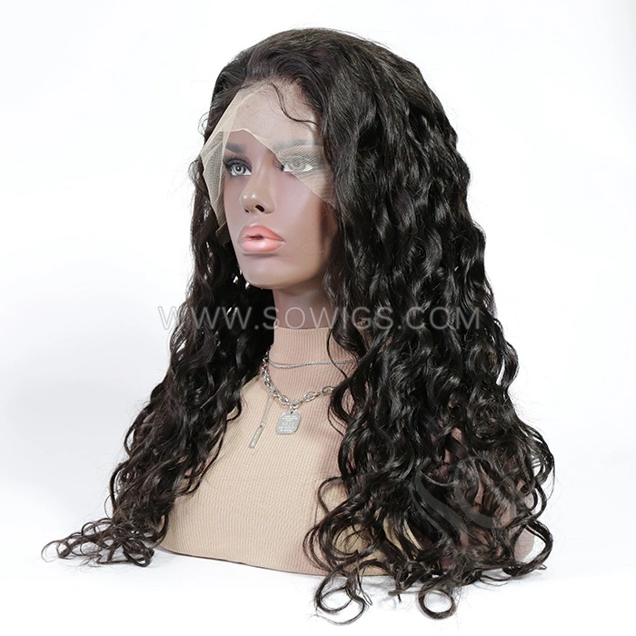 Natural Wave 13*4 Lace Front Wigs 130% Density Lace Wigs Virgin Human Hair Natural Color Natural Hairline