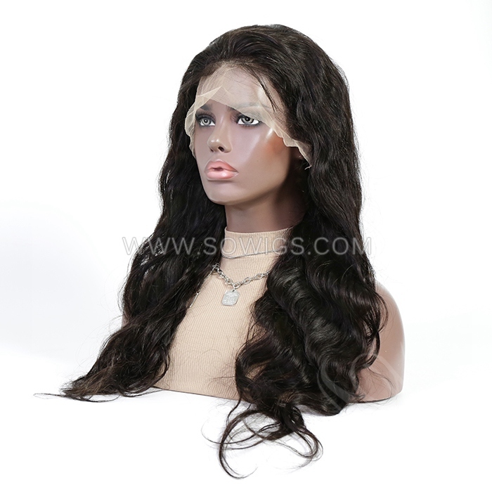 Body Wave 13*4 Lace Front Wigs 130% Density Lace Wigs Virgin Human Hair Natural Color Natural Hairline