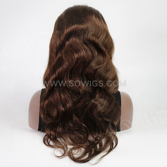 #4 Color Body 13*4 Lace Front Wigs 130% Density Lace Wigs Virgin Human Hair Natural Hairline