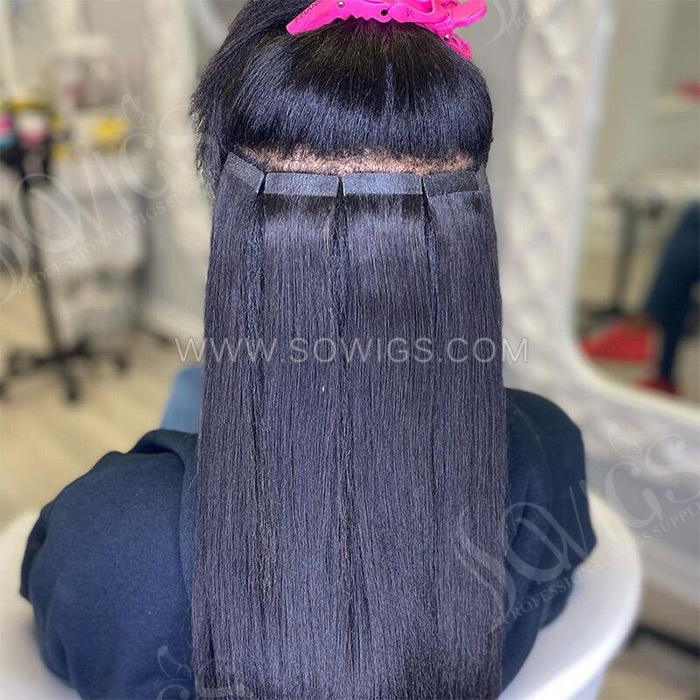 Tape ins Tape Hair Extension 1Pack 20pcs 50gram 1B Natutal Color 100% Human Hair Weaves