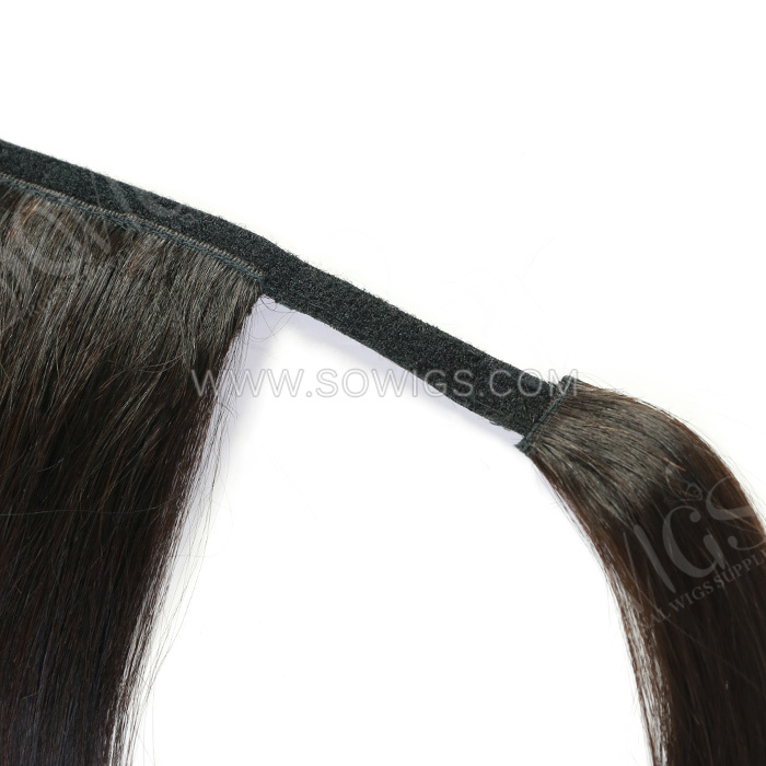 29x7cm Big Ponytail Wrap Around with 3 Clip Ins 100% Unprocessed Virgin Human Hair Natural Color