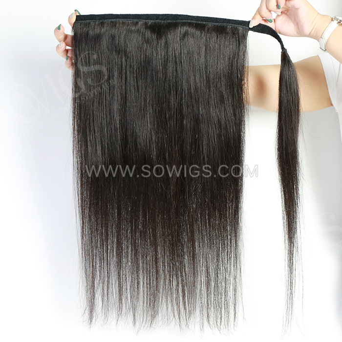 29x7cm Innovate Ponytail Wrap Around with 3 Clip Ins 100% Unprocessed Virgin Human Hair Natural Color