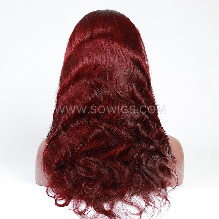 99J Color 13*4 Lace Front Wigs 180% Density Lace Wigs Virgin Human Hair Natural Hairline