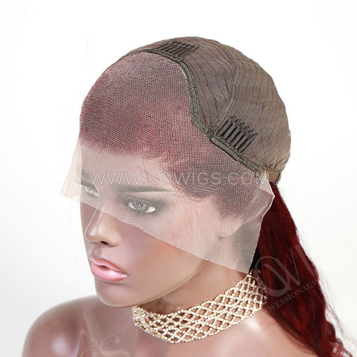 Color 99J# 13*4 Lace Front Wigs Lace Wigs Virgin Human Hair Natural Hairline