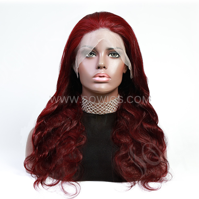 99J Color 13*4 Lace Front Wigs 180% Density Lace Wigs Virgin Human Hair Natural Hairline