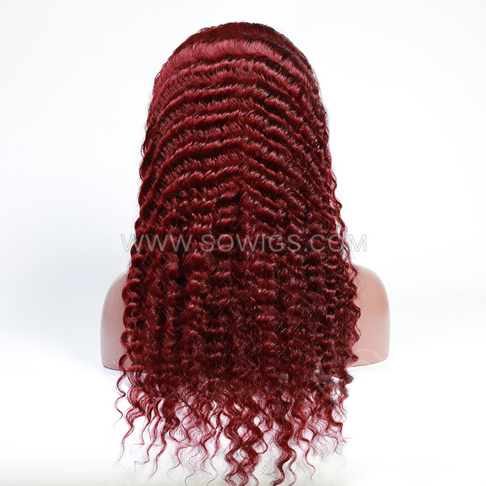 Color 99J# 13*4 Lace Front Wigs Lace Wigs Virgin Human Hair Natural Hairline