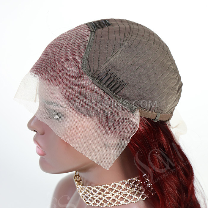 99J Color 13*4 Lace Front Wigs 180% Density Lace Wigs Virgin Human Hair Natural Hairline