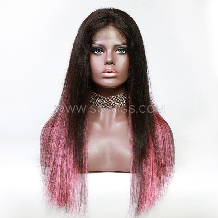 Highlighted Wig 180% Density 4*4 Lace Closure Wigs Straight Hair Virgin Human Hair