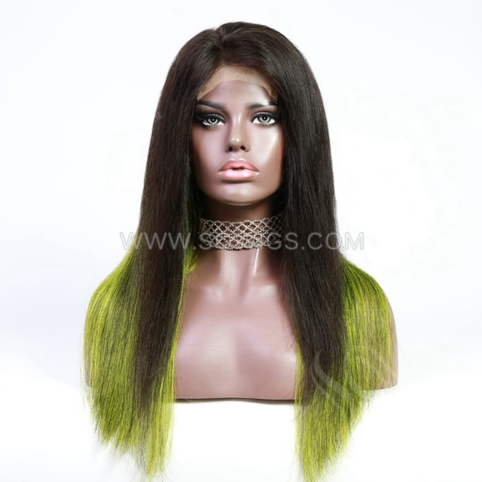 Highlighted Wig 180% Density 4*4 Lace Closure Wigs Straight Hair Virgin Human Hair