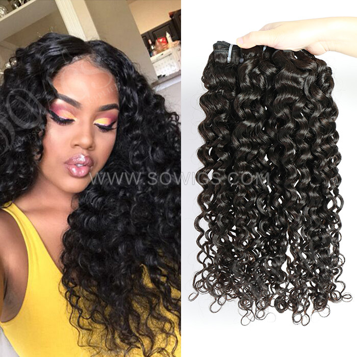 3 Bundles Italian Curly 100% Unprocessed Virgin Human Hair Extensions Double Weft Sowigs Hair Natural Color