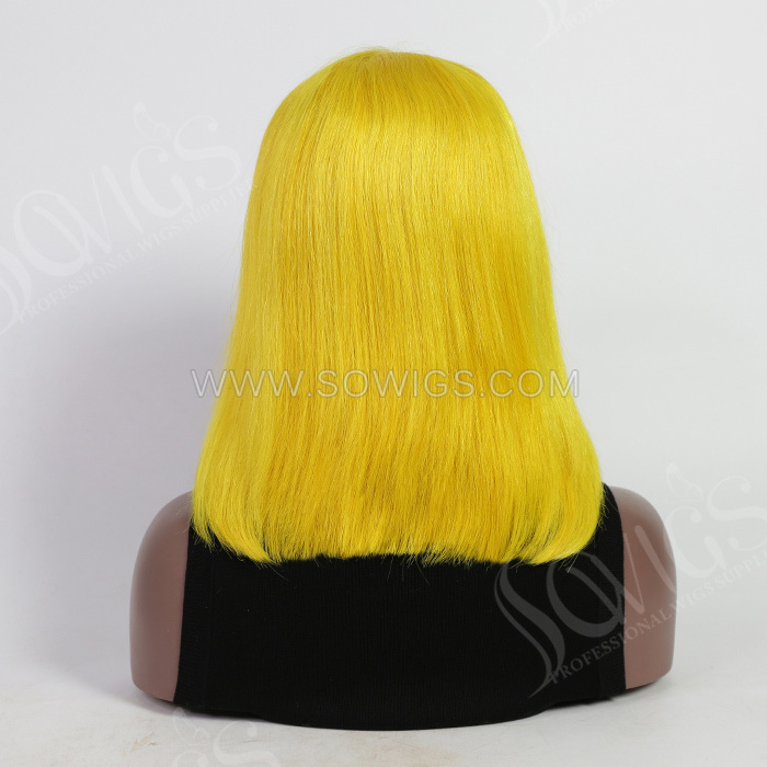 Color Bob Wigs Straight Hair 4*4 Lace Closure Wigs 150% Density Virgin Human Hair Natural Hairline