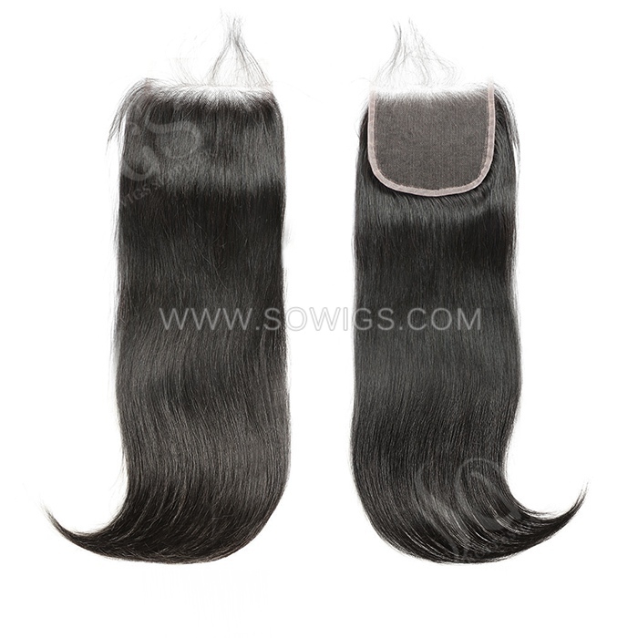 HD Lace Swiss 5*5 Lace Closure Pre plucked Lightly Bleached 100% Unprocessed Human Hair