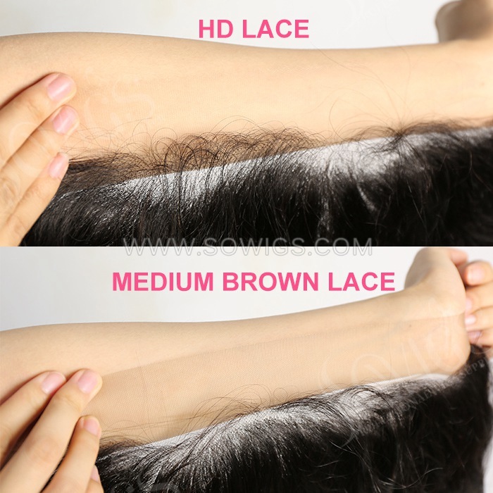 HD Lace Swiss 13*4 Lace Frontal Pre plucked Lightly Bleached 100% Unprocessed Human Hair