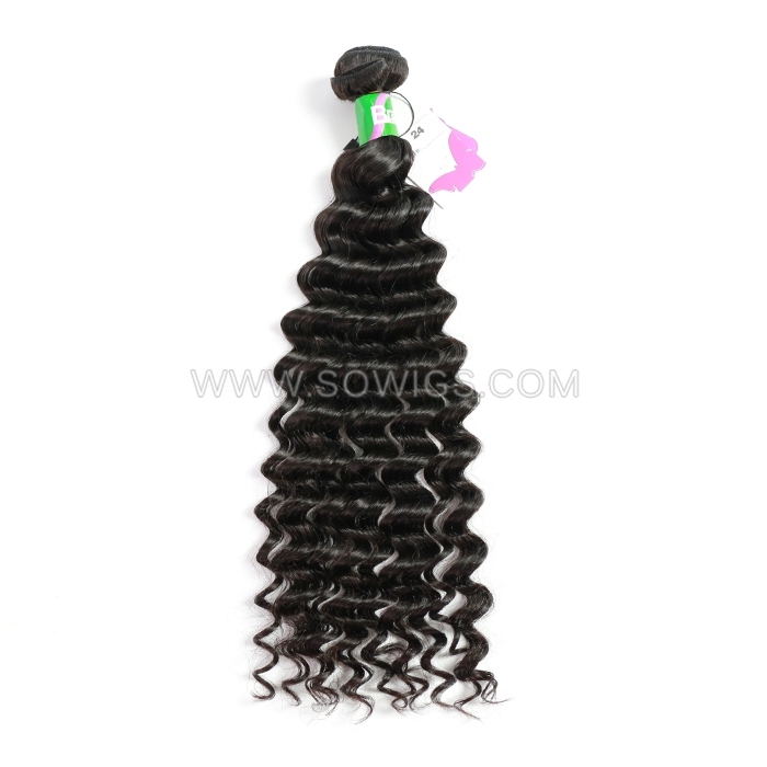 1 Bundle Deep Wave 100% Unprocessed Virgin Human Hair Extensions Double Weft Sowigs Hair