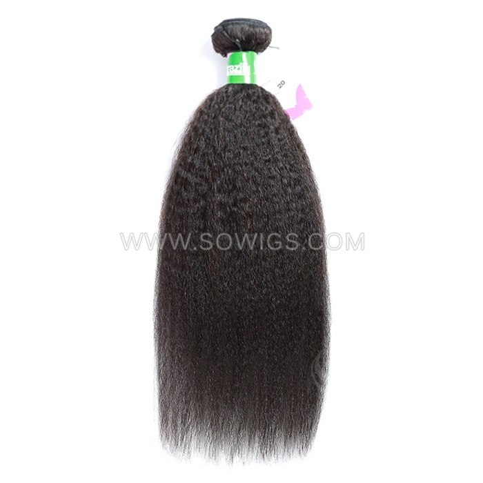 1 Bundle Kinky Straight 100% Unprocessed Virgin Human Hair Extensions Double Weft Sowigs Hair