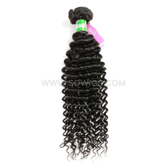 1 Bundle Deep Curly 100% Unprocessed Virgin Human Hair Extensions Double Weft Sowigs Hair