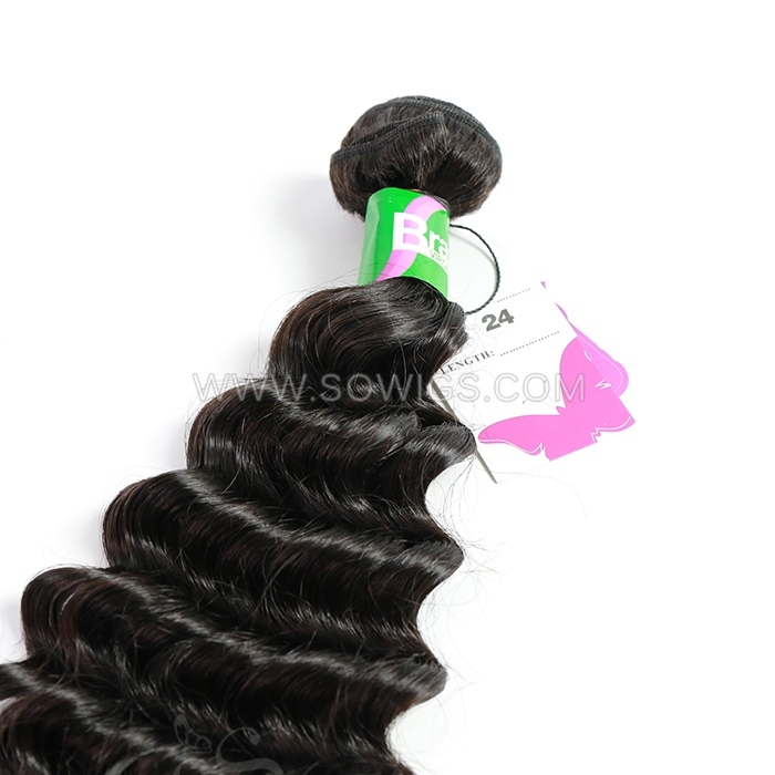 1 Bundle Deep Wave 100% Unprocessed Virgin Human Hair Extensions Double Weft Sowigs Hair