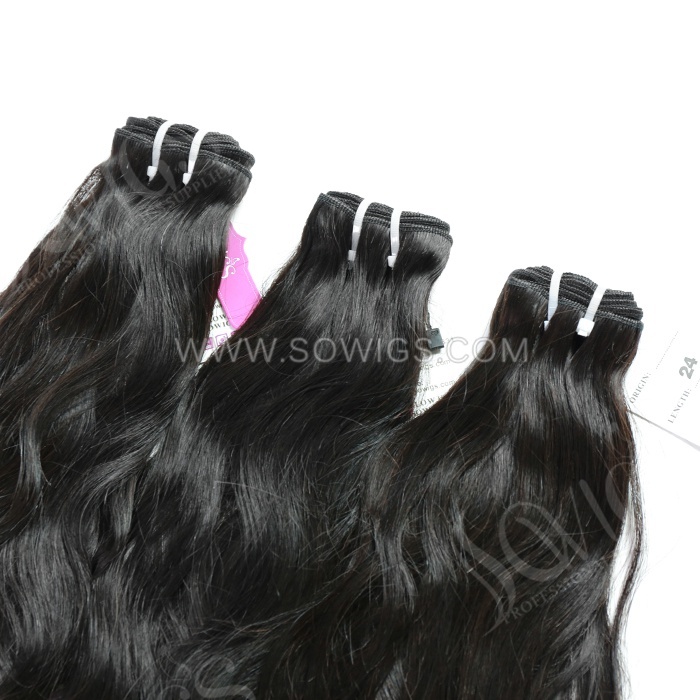 3 Bundles Natural Wave 100% Unprocessed Virgin Human Hair Extensions Double Weft Sowigs Hair Natural Color