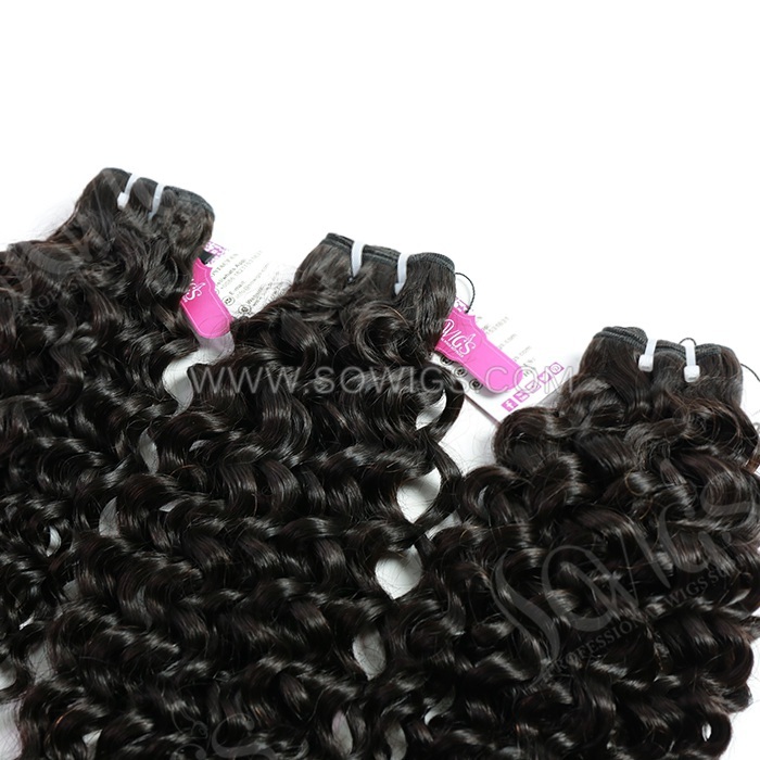 3 Bundles Italian Curly 100% Unprocessed Virgin Human Hair Extensions Double Weft Sowigs Hair Natural Color