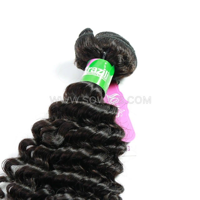 1 Bundle Deep Curly 100% Unprocessed Virgin Human Hair Extensions Double Weft Sowigs Hair