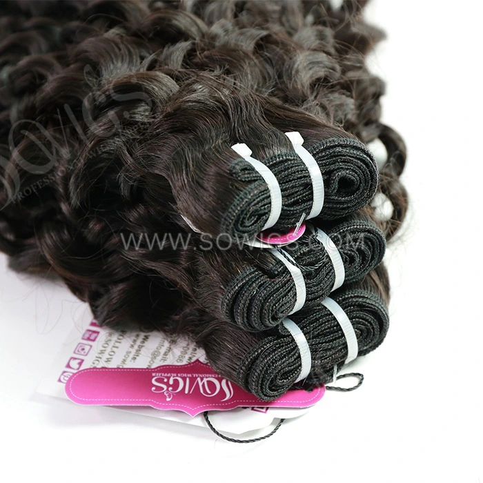 3 Bundles Italian Curly 100% Unprocessed Virgin Human Hair Extensions Double Weft Sowigs Hair Natural Color