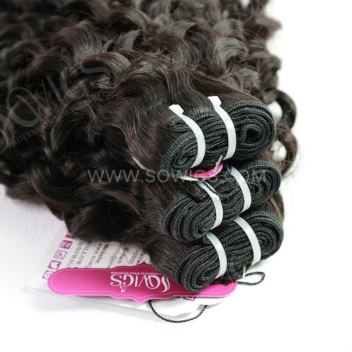 3 Bundles Natural Wave 100% Unprocessed Virgin Human Hair Extensions Double Weft Sowigs Hair Natural Color